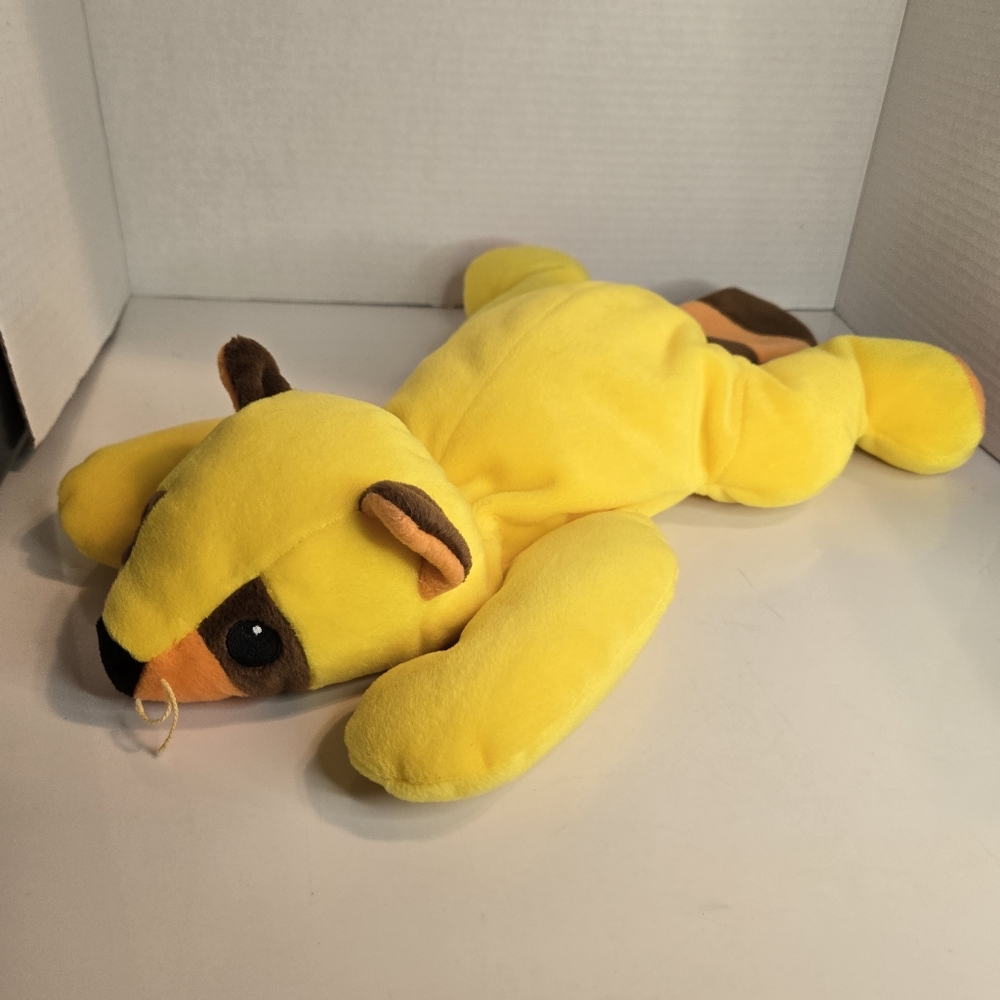 Ty Pillow Pal 1998 Vintage Rusty The Raccoon 16" Yellow Plush Stuffed Animal - Picture 2 of 6